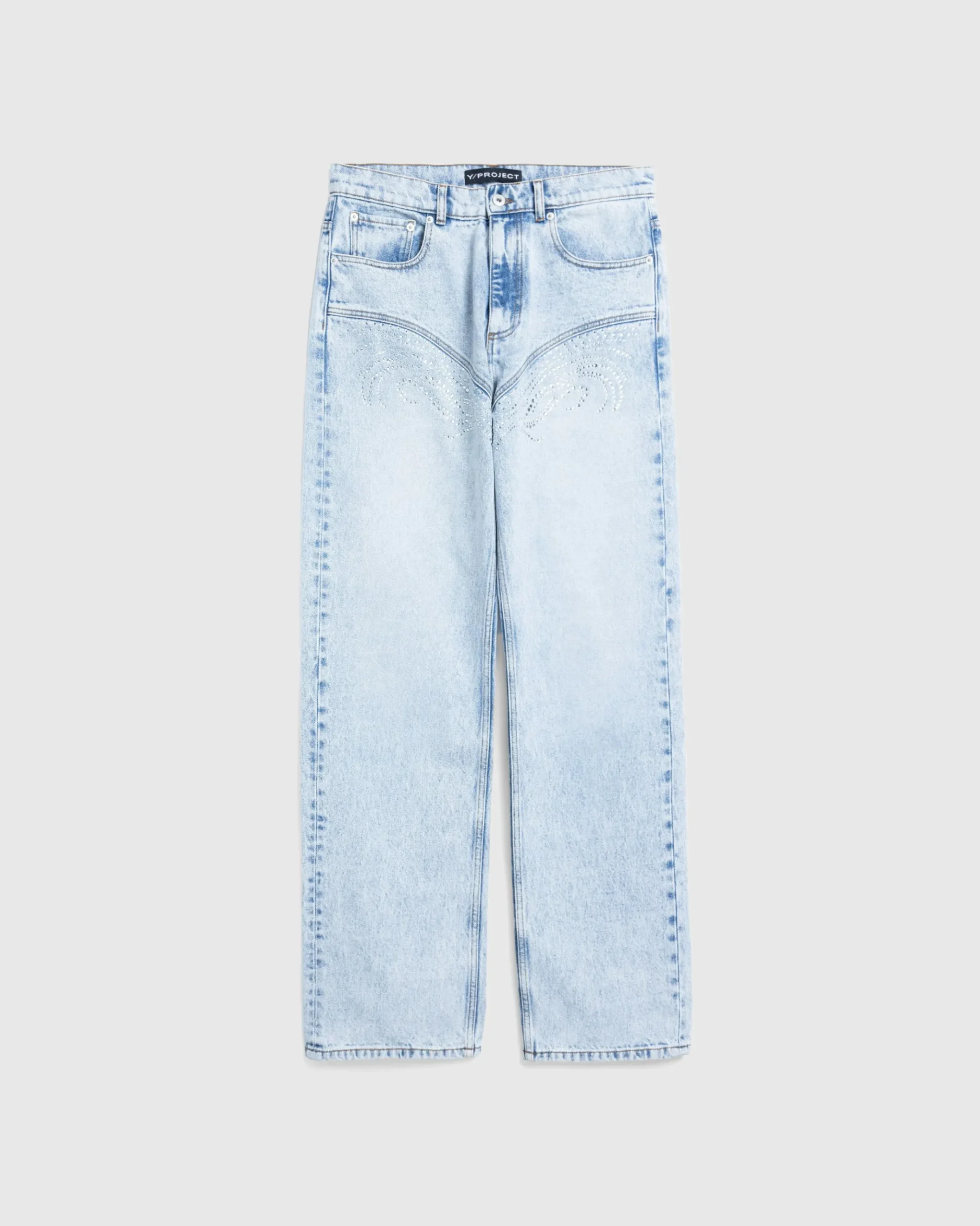 Sale Y/Project Rhinestone Jeans Blue iceblue