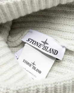 Shop Stone Island Ribbed Wool Beanie Melange Pearl Grey melangepearlgrey