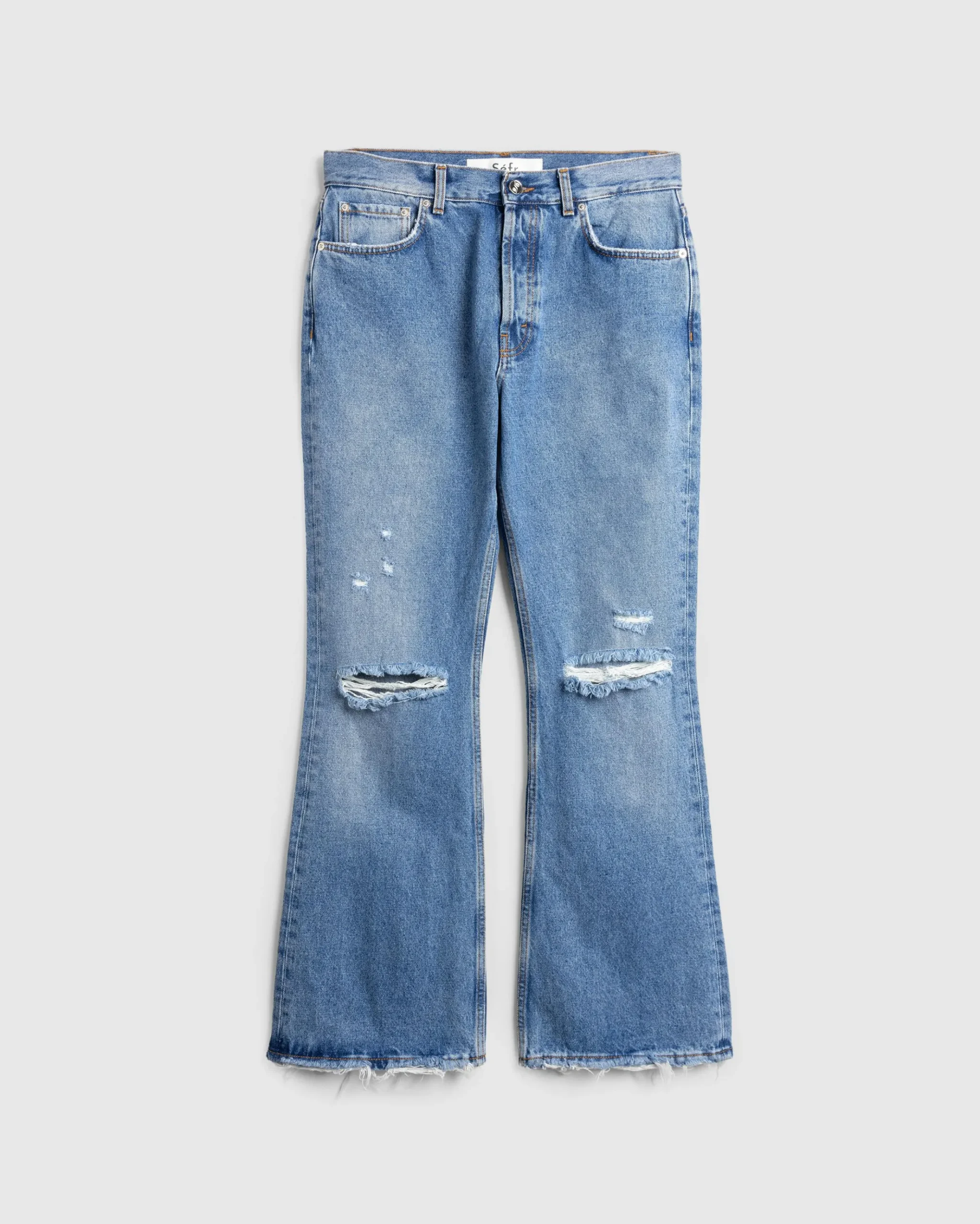 New Séfr Rider Cut Jeans Trashed Mid Blue trashedmidblue