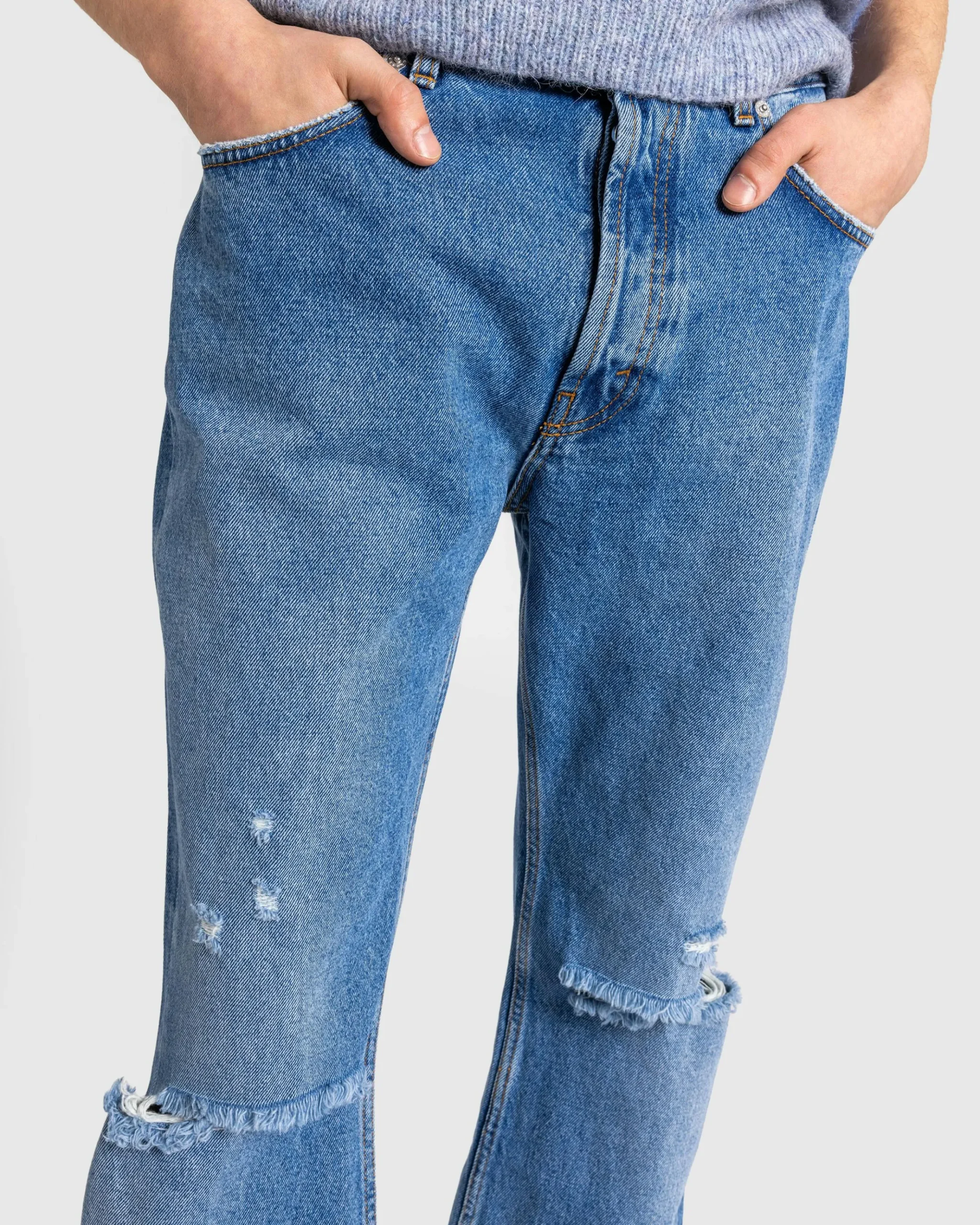 New Séfr Rider Cut Jeans Trashed Mid Blue trashedmidblue