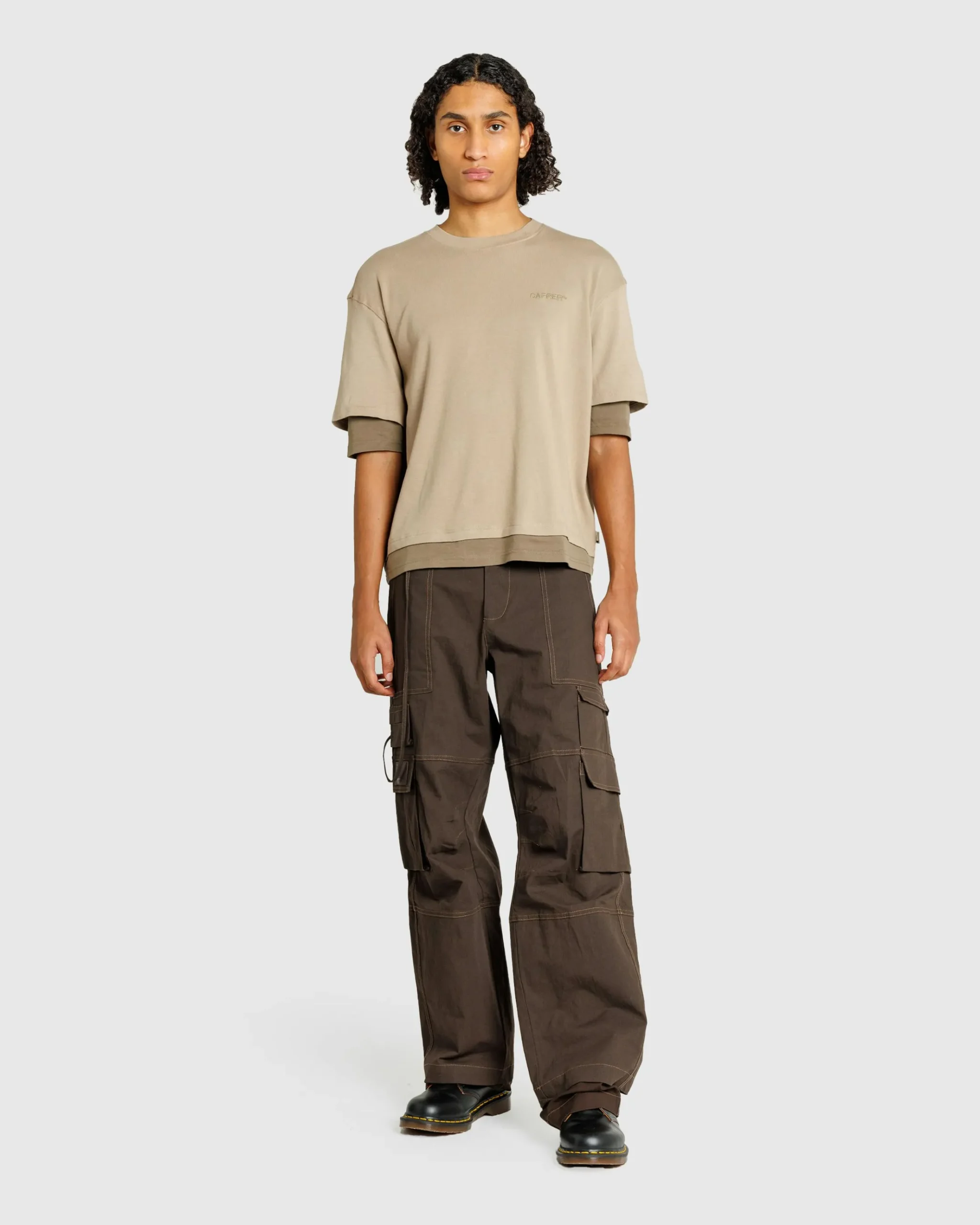 Cheap Carrer Roque Double Hem T-Shirt beige