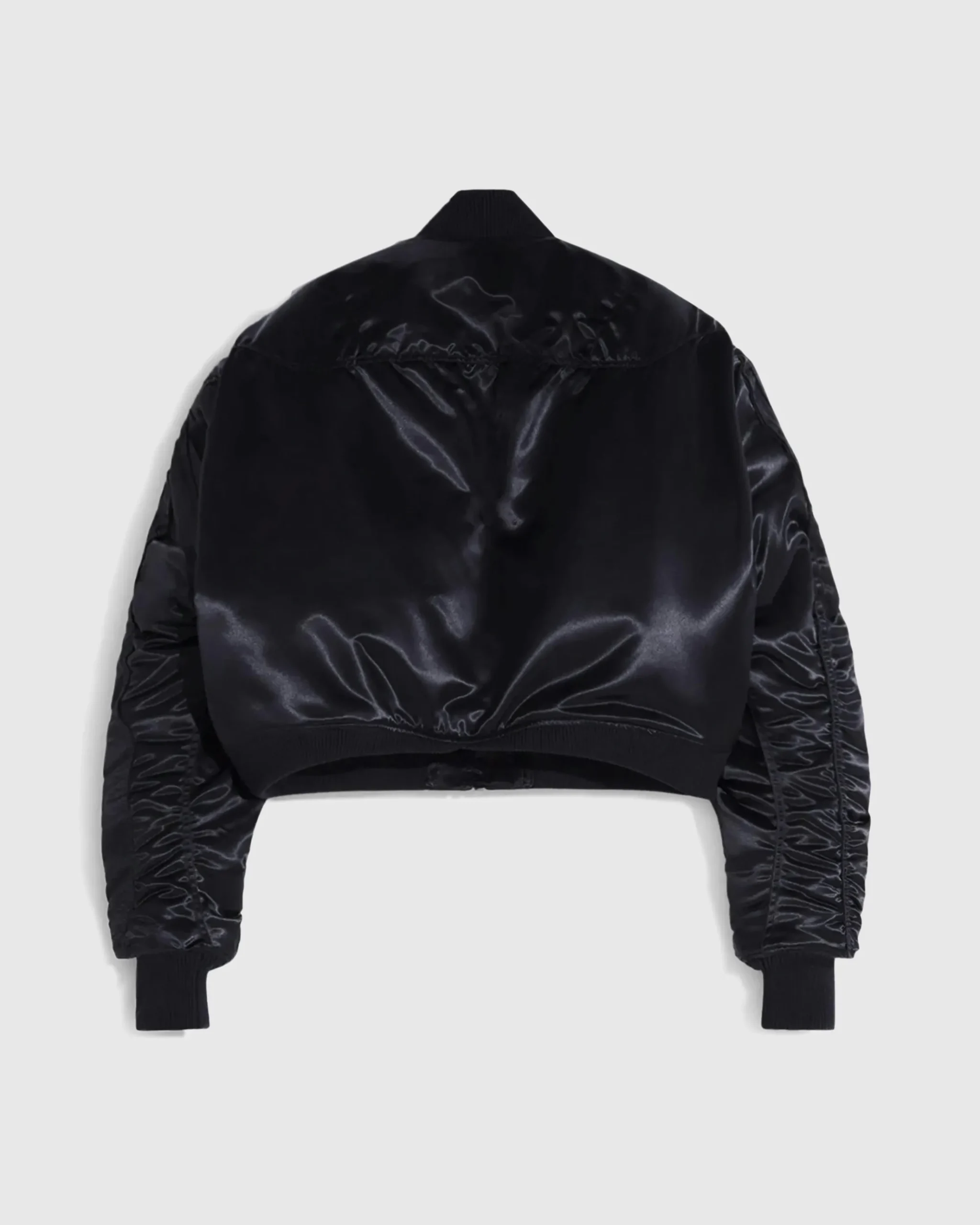 Online Mugler Satin Bomber Jacket Black black/black
