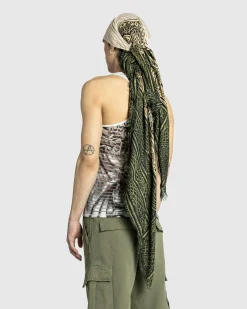 Outlet Jean Paul Gaultier Scarf Printed Cartouche green/ecru/black/orange