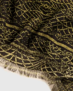 Outlet Jean Paul Gaultier Scarf Printed Cartouche green/ecru/black/orange