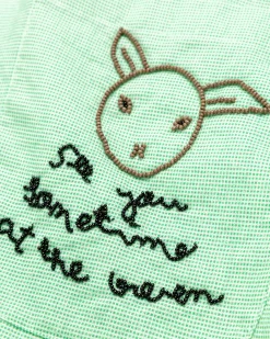 Sale Bode See You at the Barn Short-Sleeve Shirt White/Green whitegreen