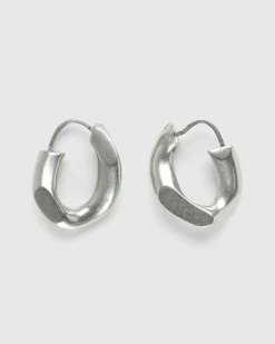 Flash Sale Maison Margiela Semi-Polished Earrings Silver palladioburatatto