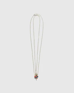 Cheap Jean Paul Gaultier Separable Heart and Sword Necklaces silver