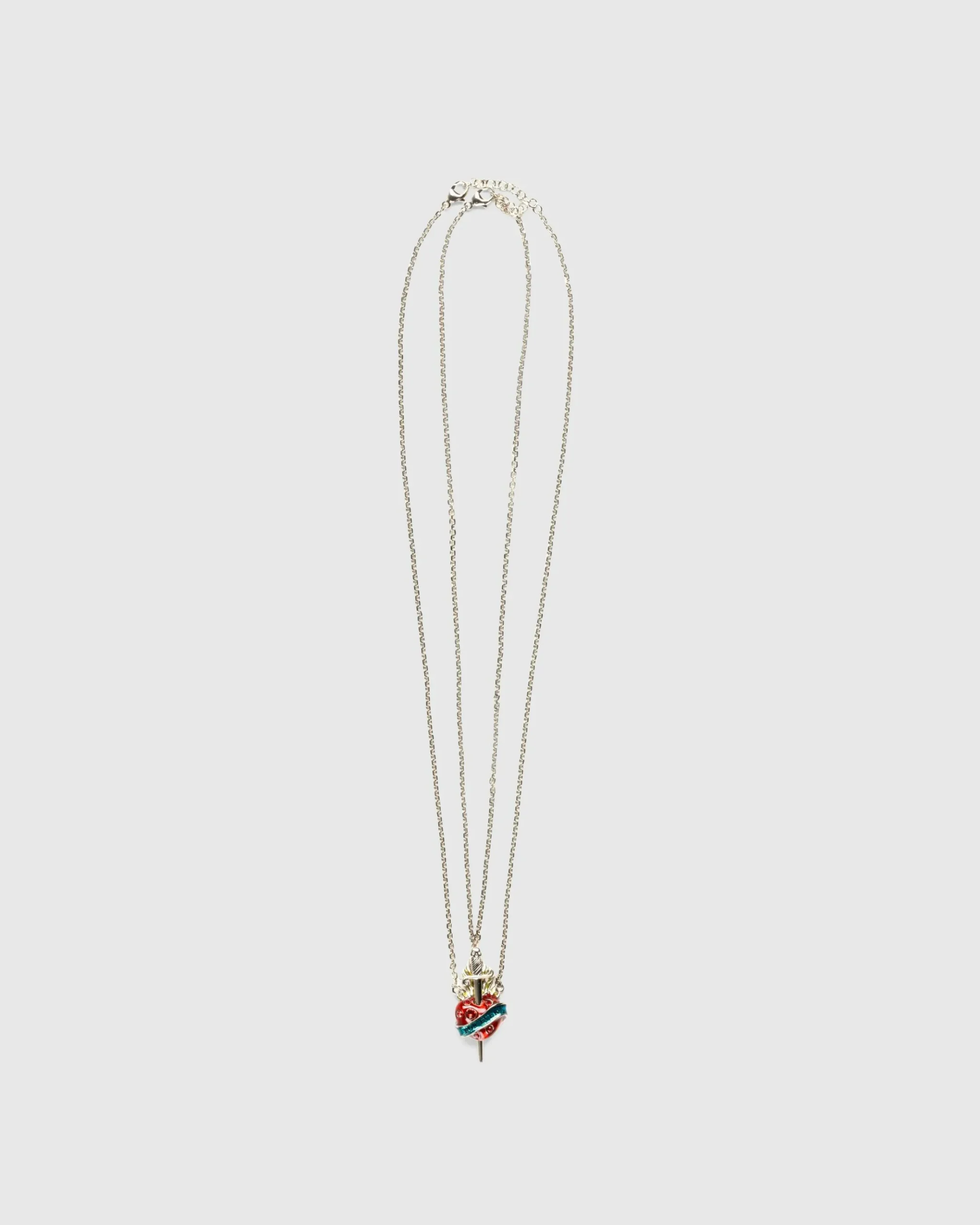 Cheap Jean Paul Gaultier Separable Heart and Sword Necklaces silver