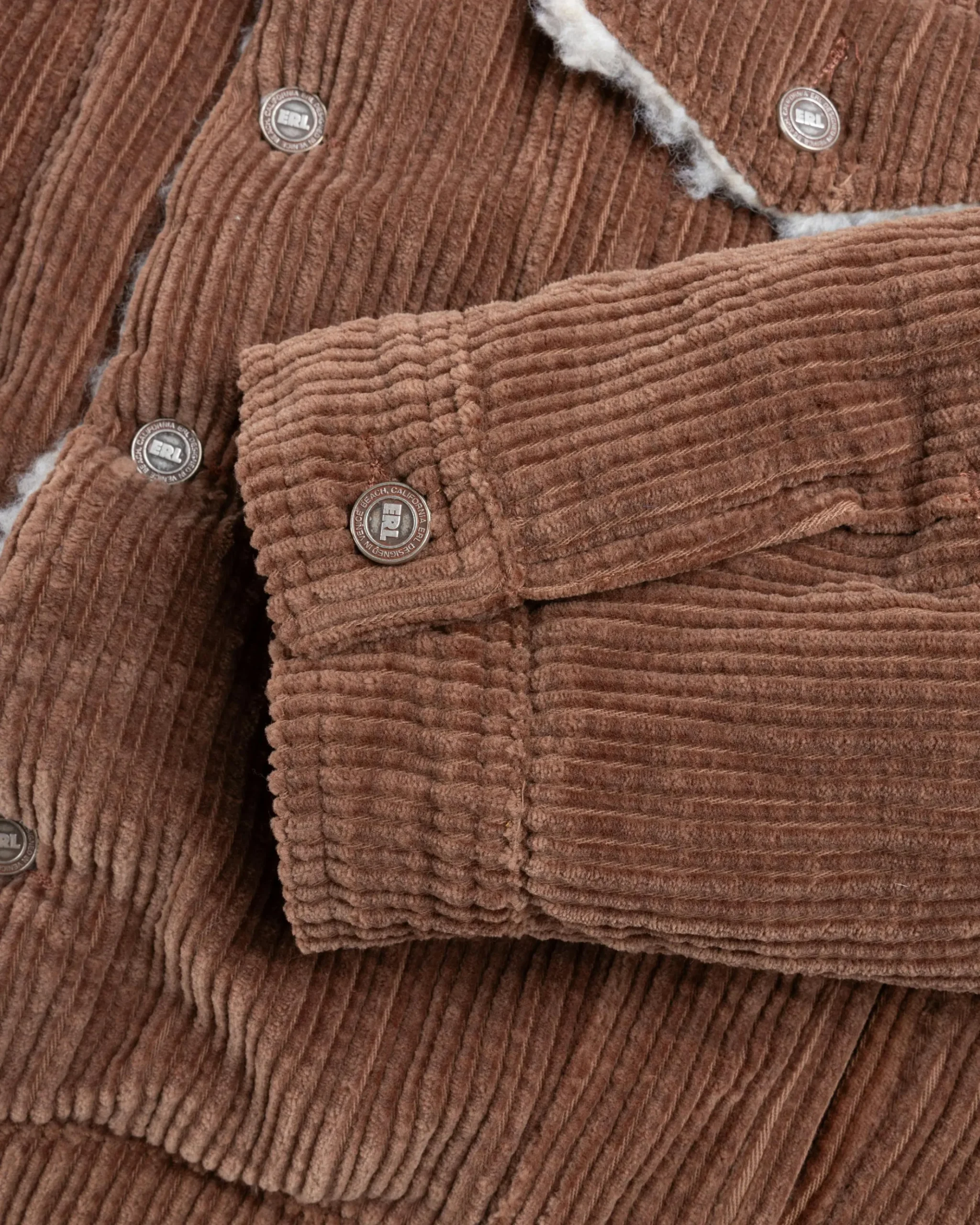 Fashion ERL Sherpa Corduroy Trucker Jacket brown