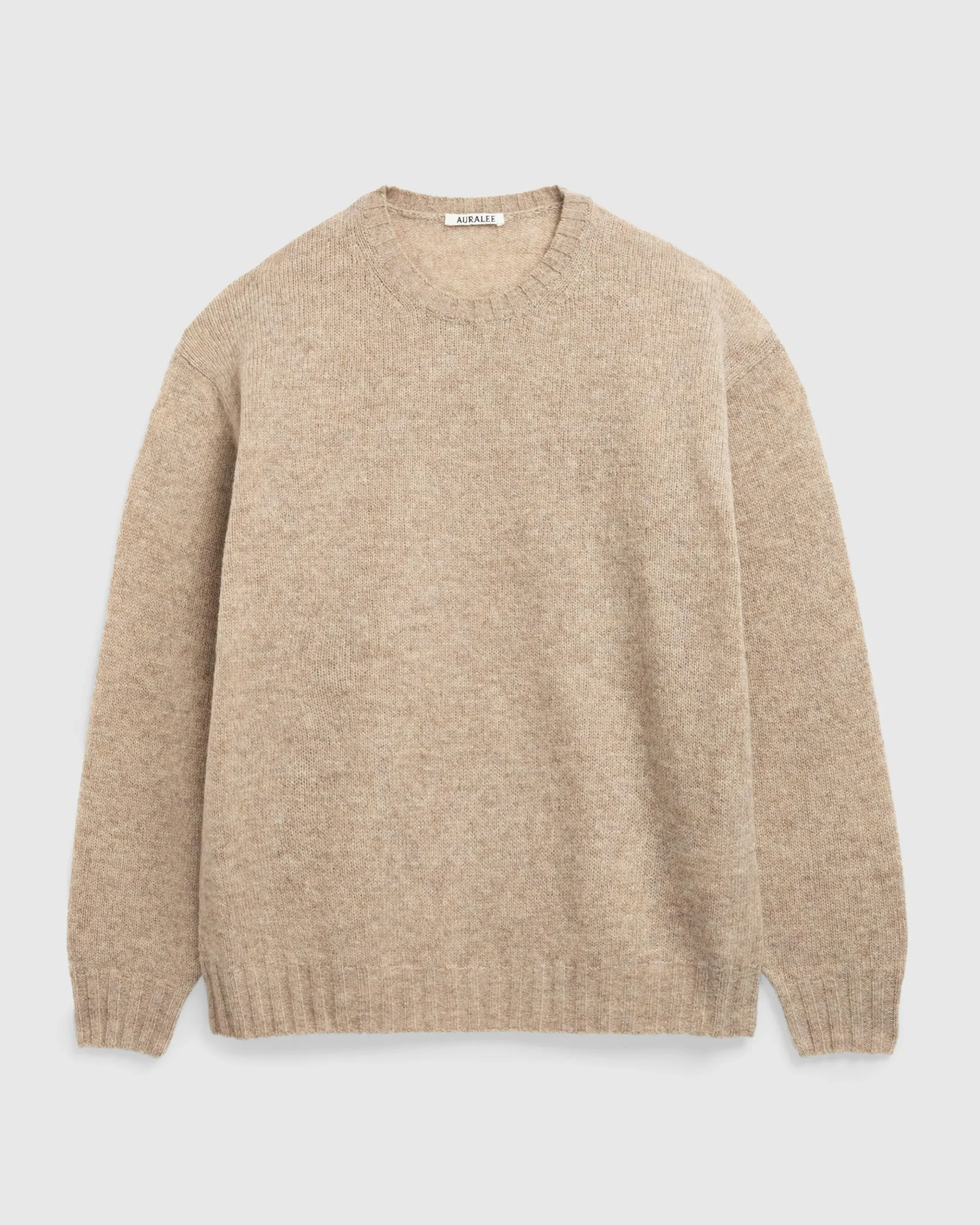 Fashion Auralee Shetland Wool Cashmere Knit P/O Beige topbeige