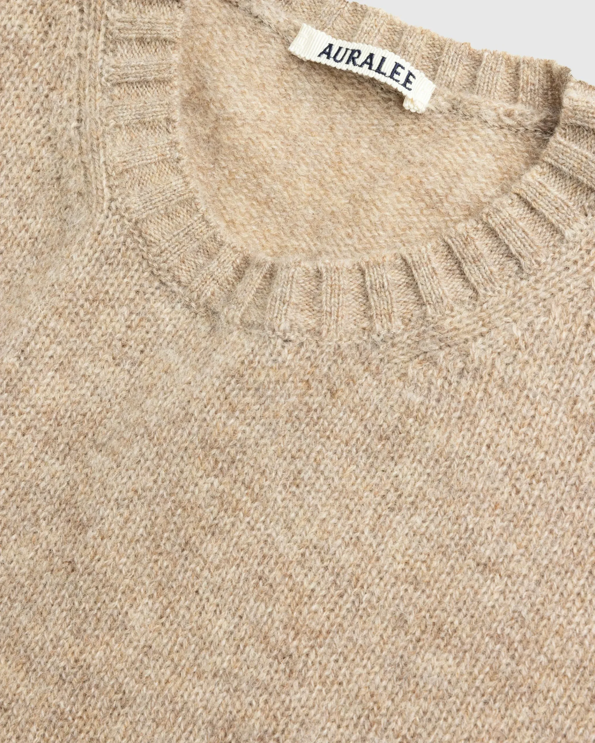 Fashion Auralee Shetland Wool Cashmere Knit P/O Beige topbeige
