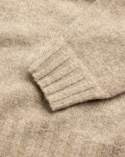 Fashion Auralee Shetland Wool Cashmere Knit P/O Beige topbeige
