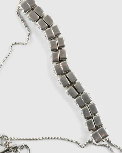 Discount Jil Sander -Toned Cubic Necklace silver