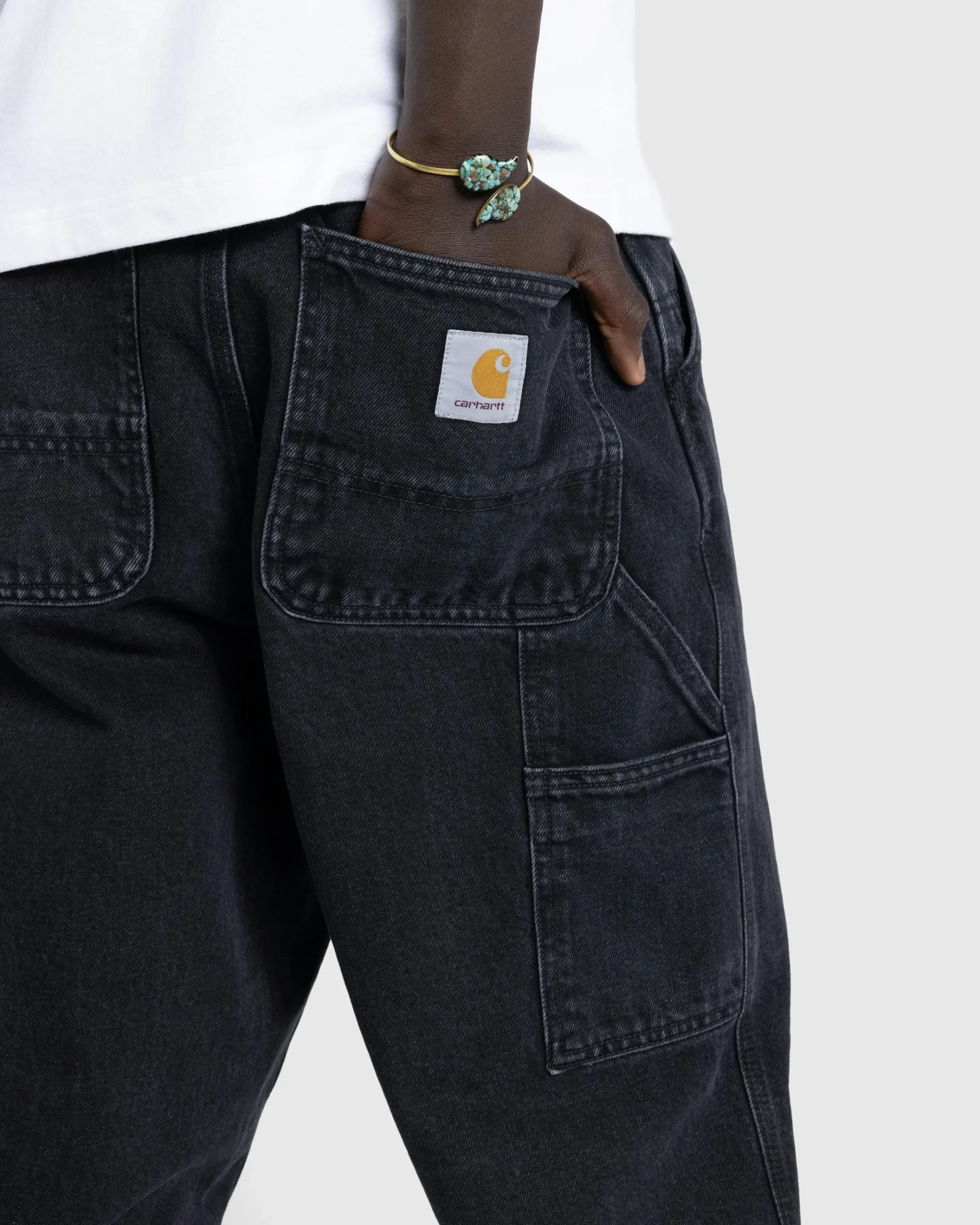 Fashion Carhartt WIP Single Knee Pant Black/Stone Washed black/stonewashed