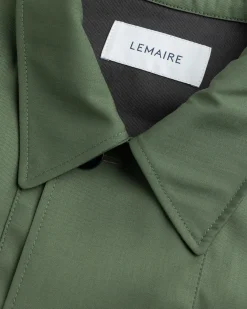 Shop Lemaire Soft Military Overshirt Smoky Green smokygreen