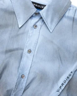Cheap Y/Project Spray Pinched Logo Shirt Light Blue/Grey lightblue/grey