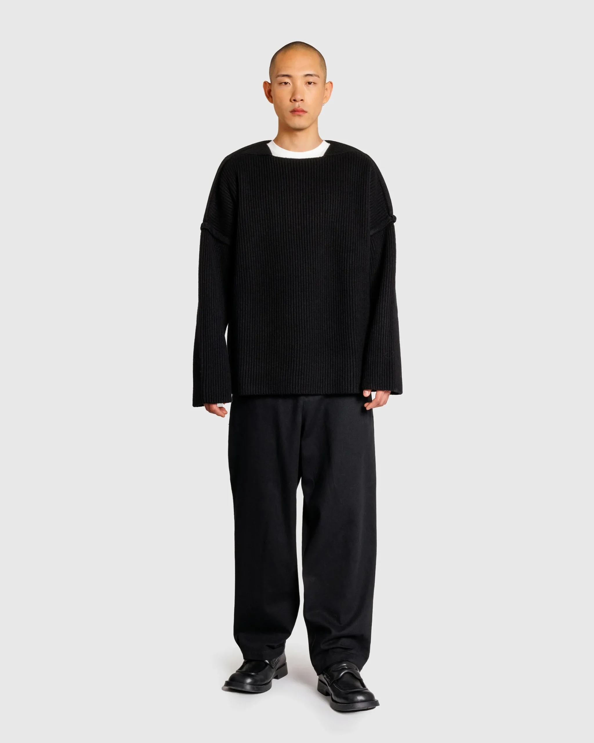 Cheap Jil Sander SQN Long-Sleeve Jumper black
