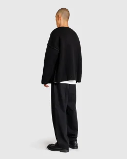 Cheap Jil Sander SQN Long-Sleeve Jumper black