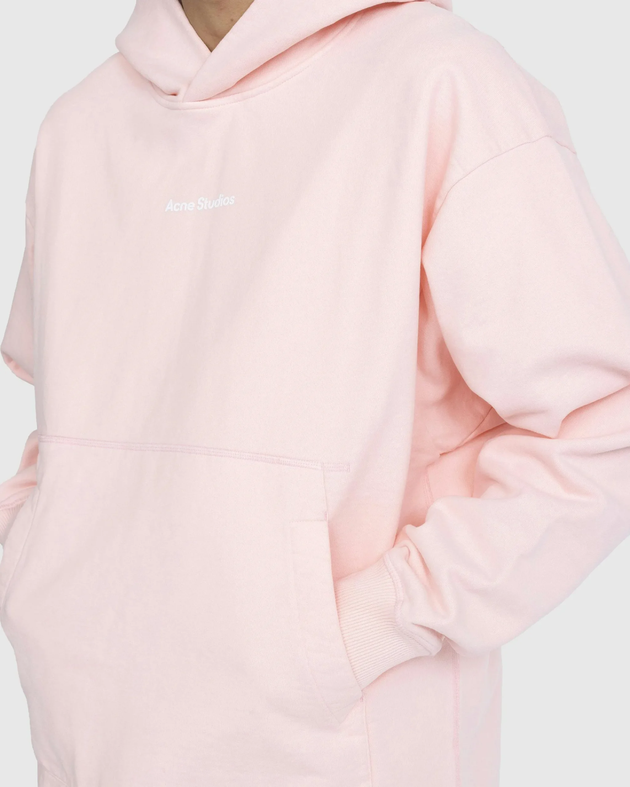 Sale Acne Studios Stamp Logo Hoodie Pale Pink palepink