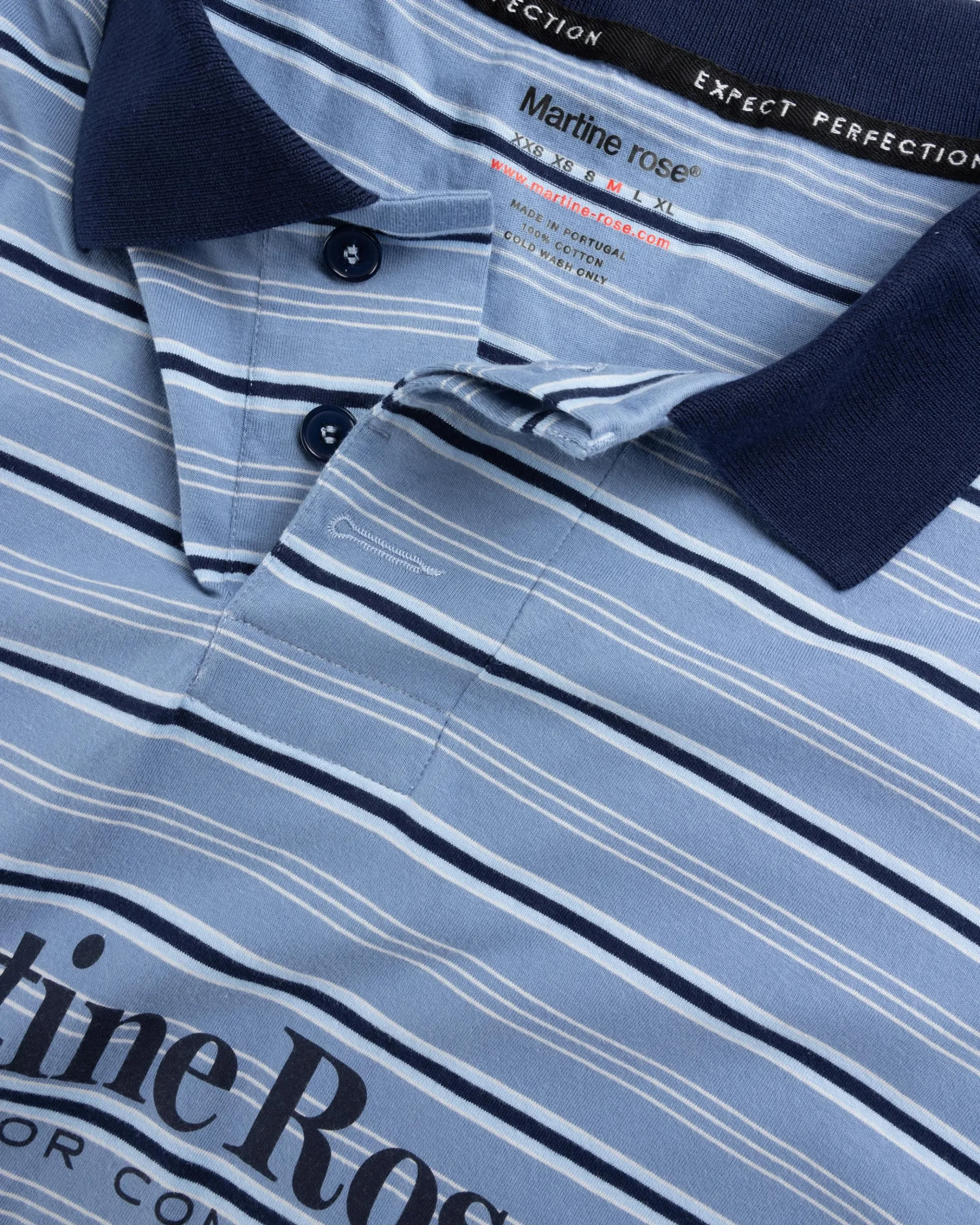 Best Martine Rose Stretched Polo Blue Stripe bluestripe