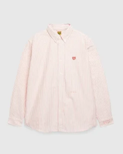 Discount Human Made Striped Oxford BD Shirt red