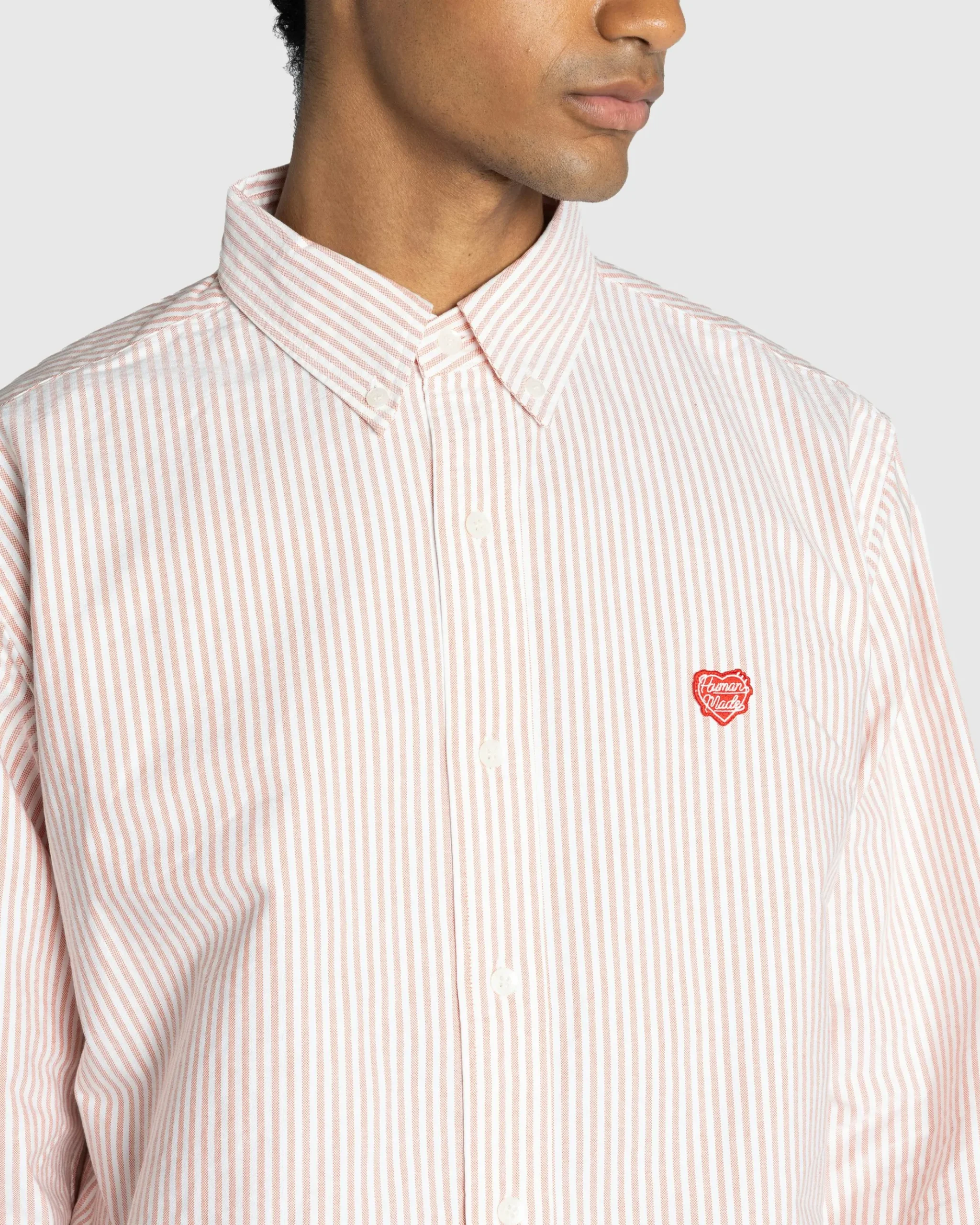 Discount Human Made Striped Oxford BD Shirt red