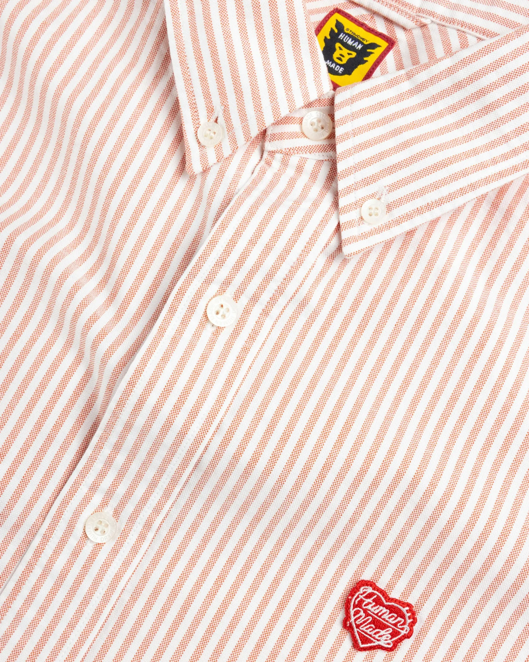 Discount Human Made Striped Oxford BD Shirt red