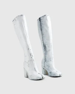 Store Maison Margiela Tabi Knee-High Boots Bianchetto black/white