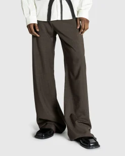 Hot Martine Rose Tailored Extended Wide Leg Trouser Brown Houndstooth brownhoundstooth
