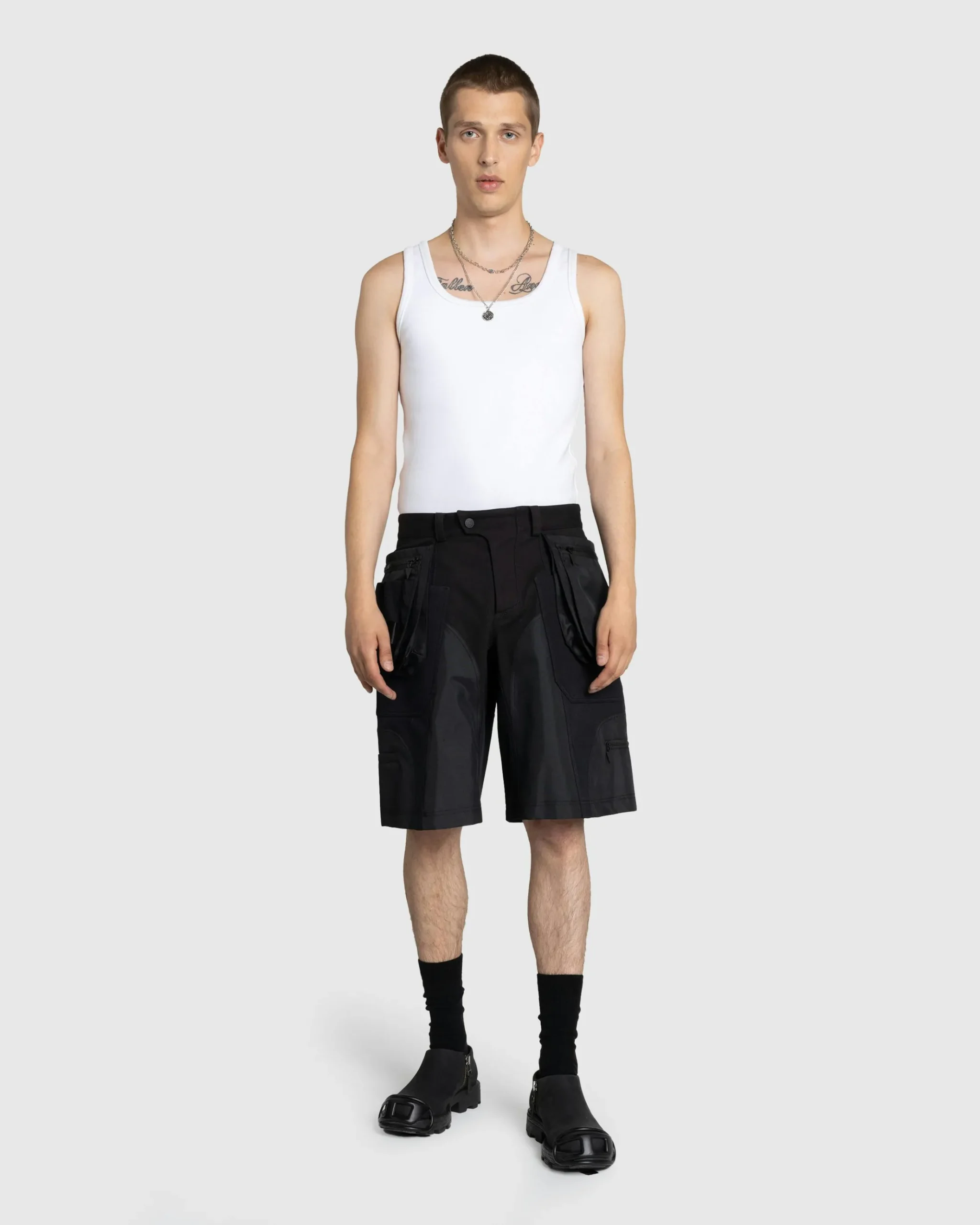 Best Sale Mugler Technical Fabric Cargo Shorts black/black