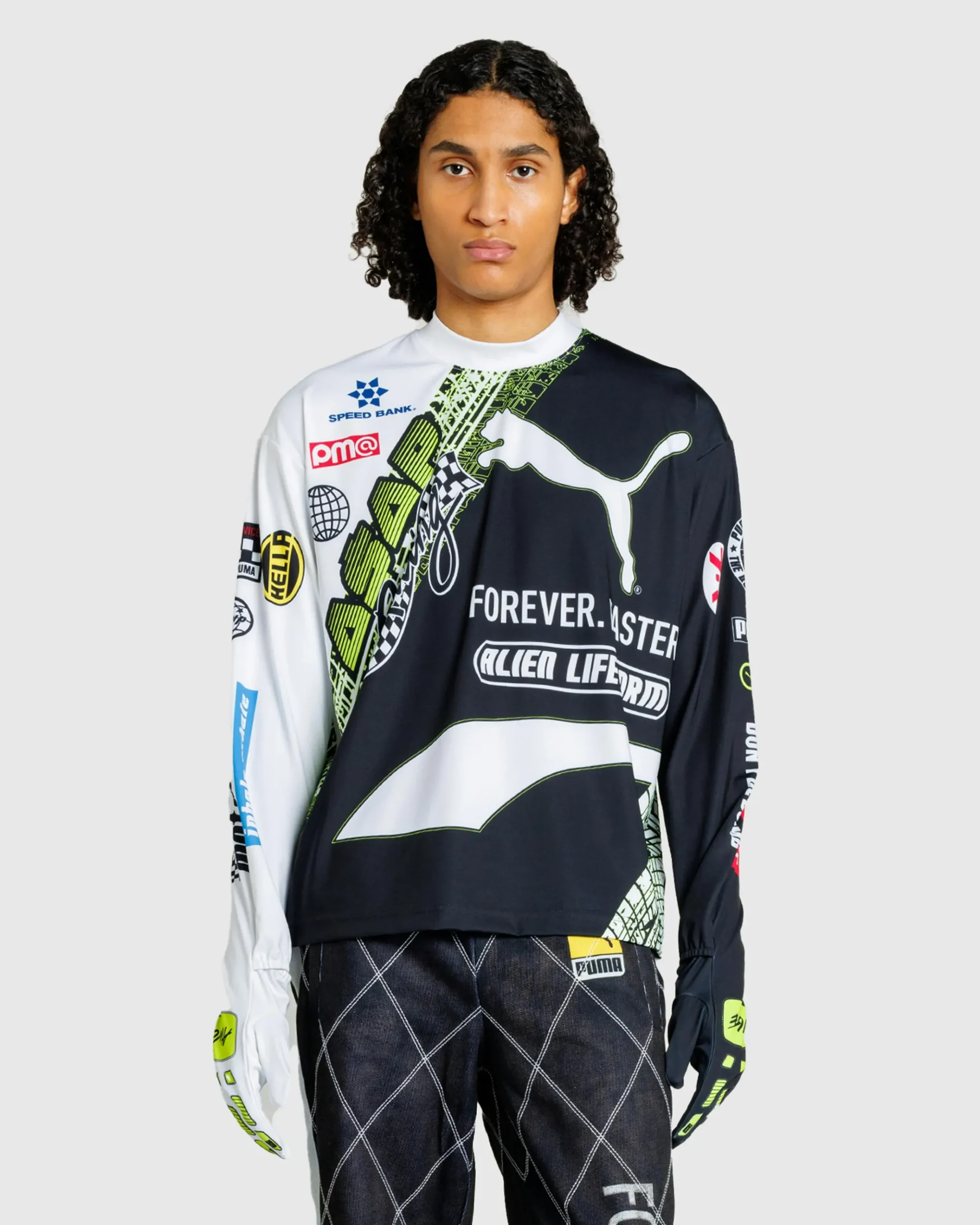 Shop Puma Tire Glove Long-Sleeve White pumawhite