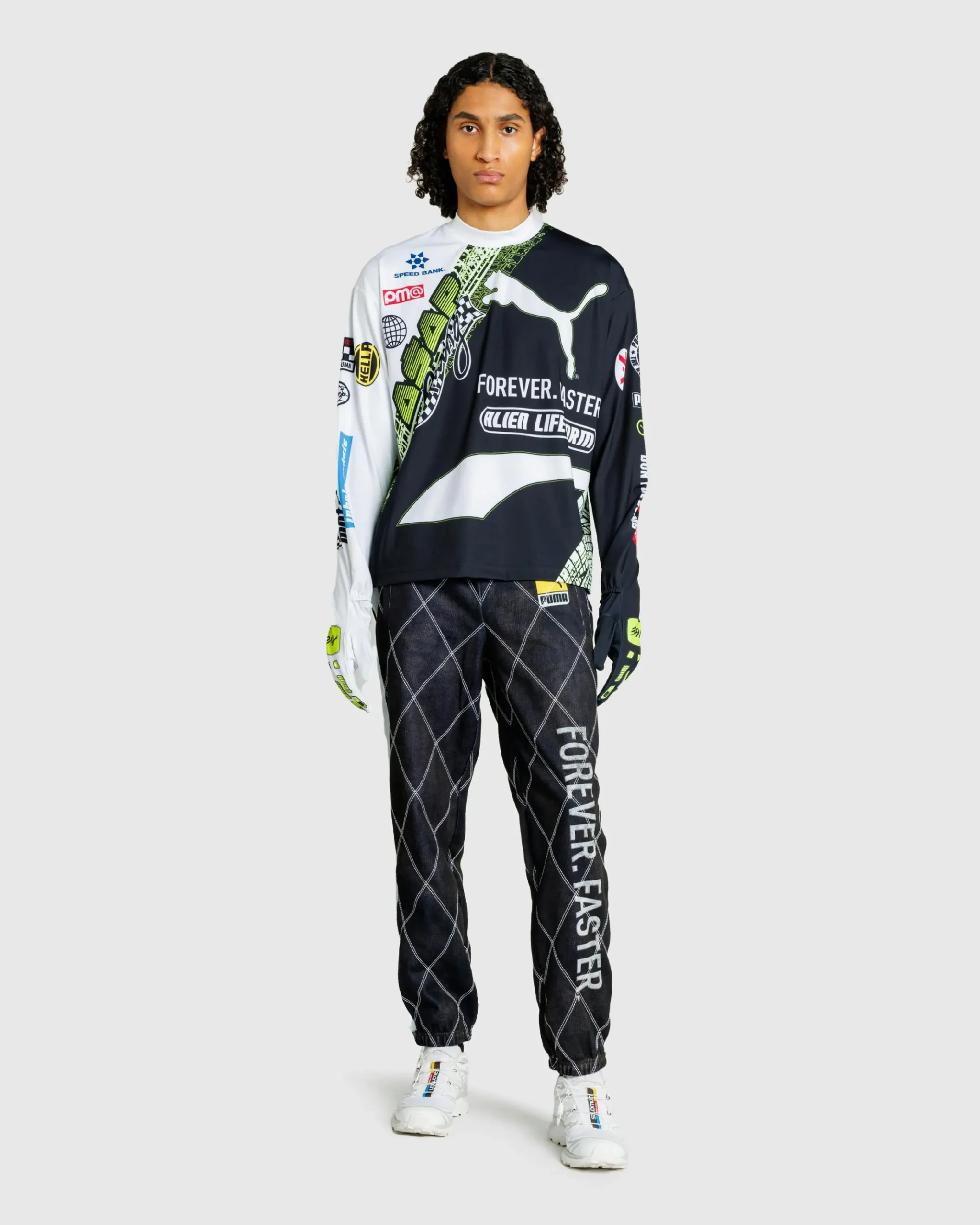 Shop Puma Tire Glove Long-Sleeve White pumawhite