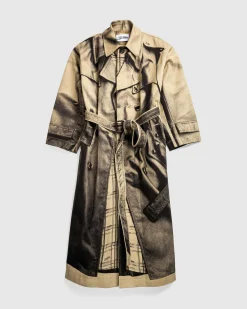 New Jean Paul Gaultier Trompe L'Œil Trench Coat sand/black