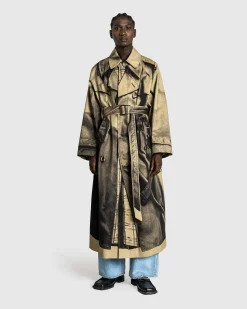 New Jean Paul Gaultier Trompe L'Œil Trench Coat sand/black
