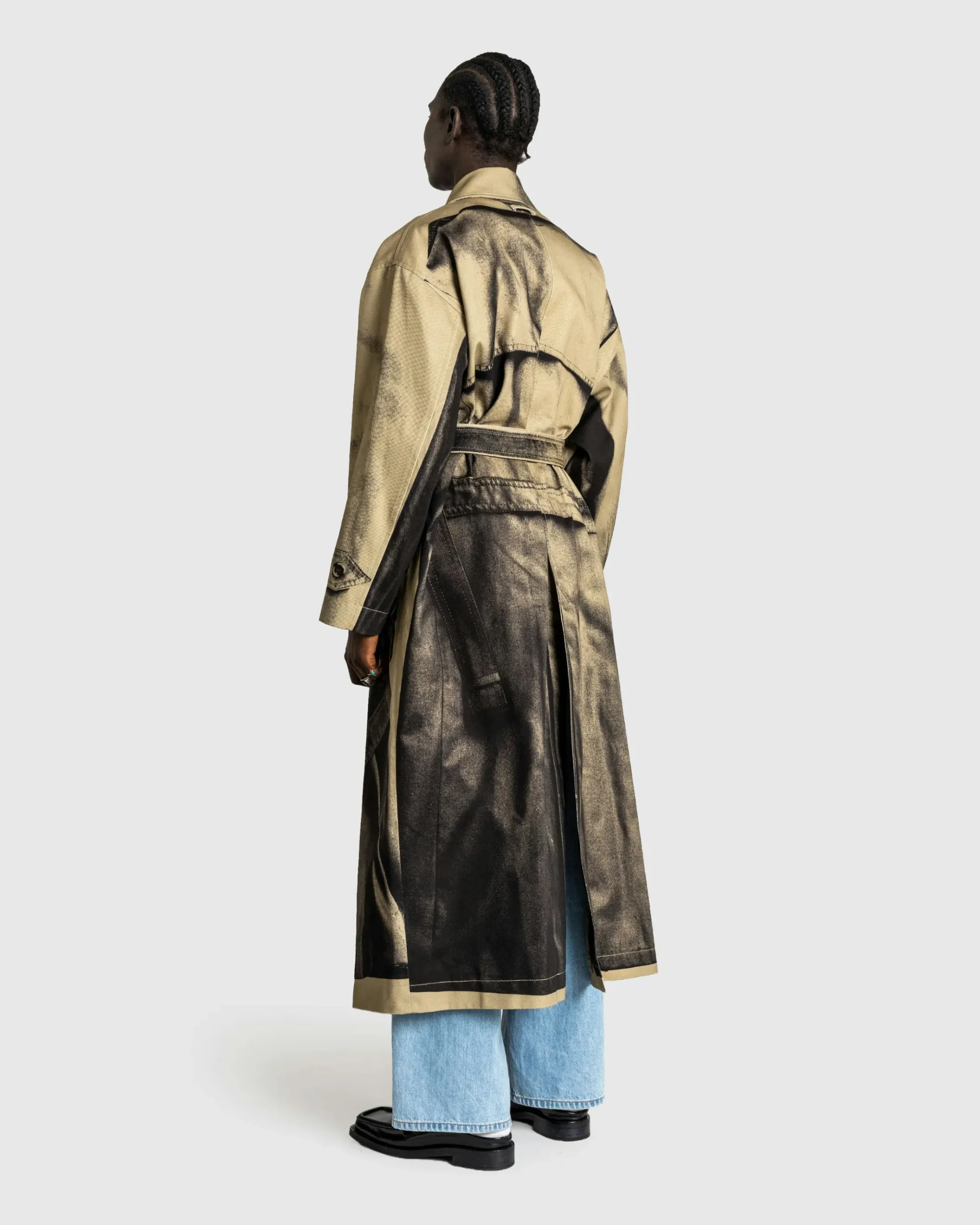 New Jean Paul Gaultier Trompe L'Œil Trench Coat sand/black
