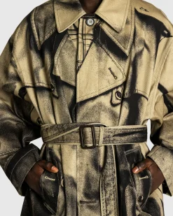 New Jean Paul Gaultier Trompe L'Œil Trench Coat sand/black
