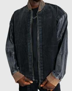 Best Sale Y/Project Velcro Denim Jacket Black Vertical Whiskers blackverticalwhiskers