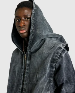 Best Sale Y/Project Velcro Denim Jacket Black Vertical Whiskers blackverticalwhiskers