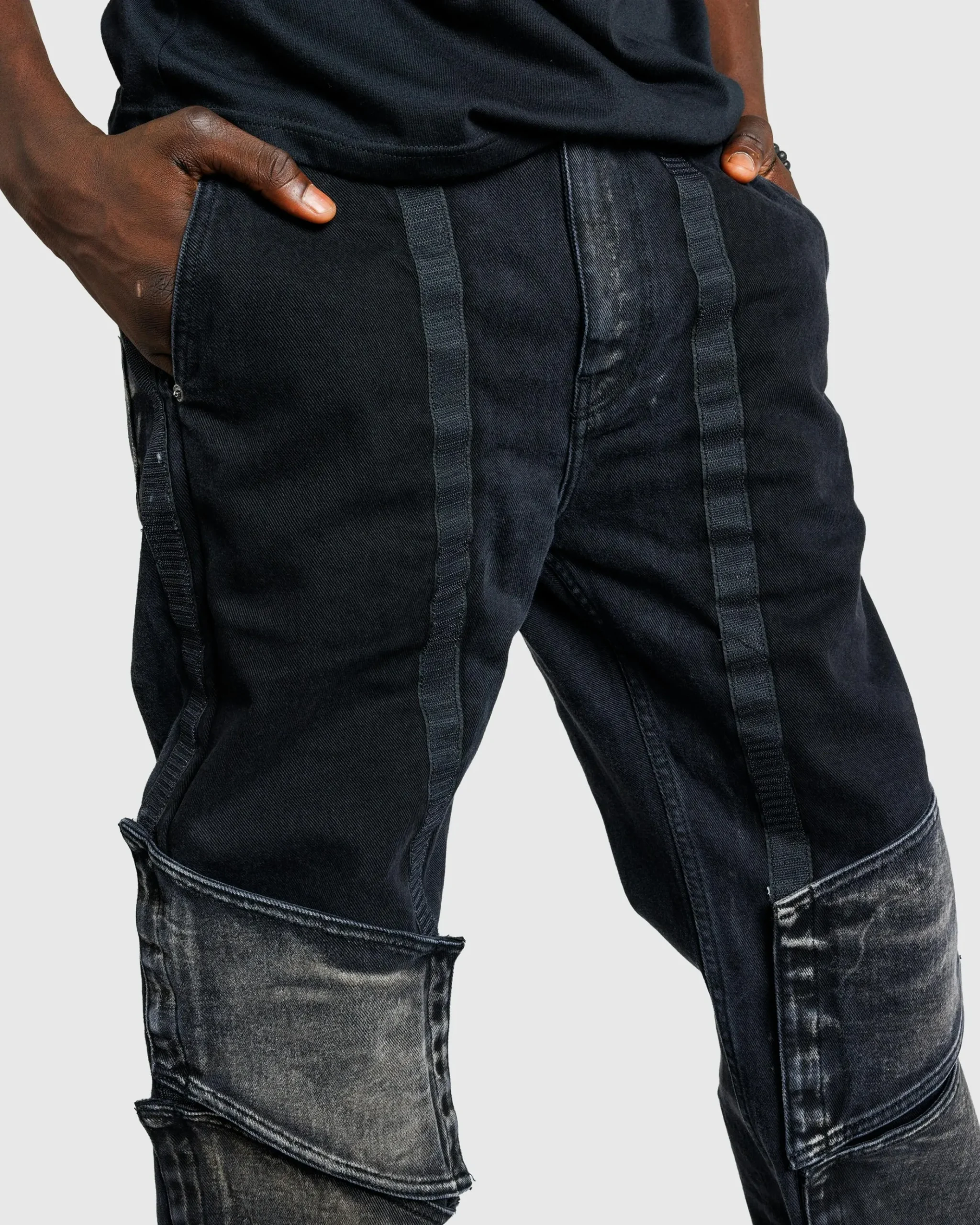 Best Sale Y/Project Velcro Multi Panel Jeans Faded Black fadedblack