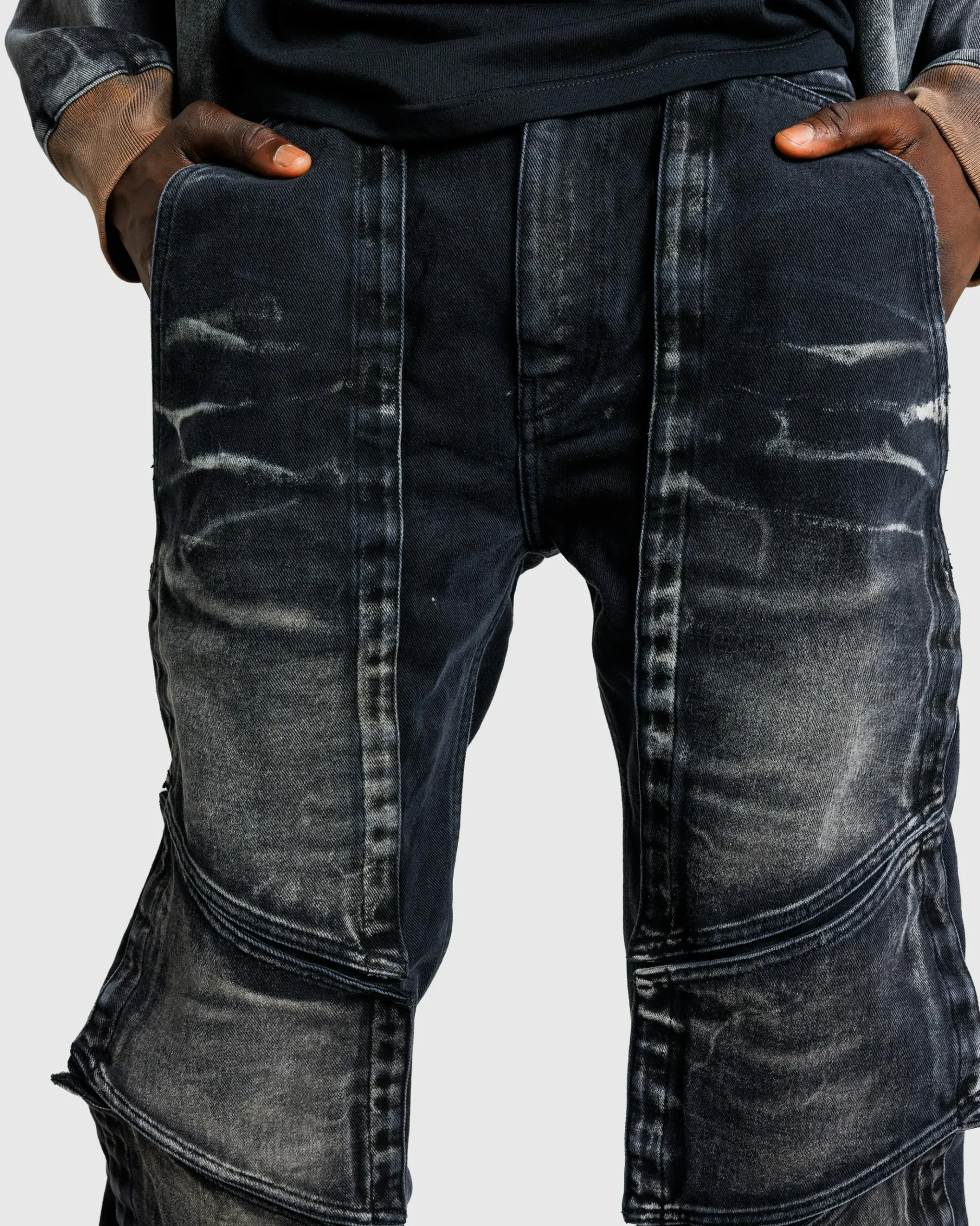Best Sale Y/Project Velcro Multi Panel Jeans Faded Black fadedblack