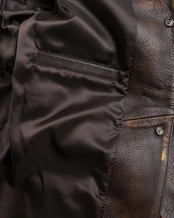 Fashion Guess USA Vintage Leather Jacket Chocolate Mousse f18p