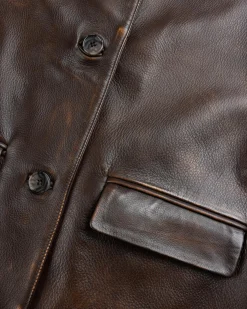 Fashion Guess USA Vintage Leather Jacket Chocolate Mousse f18p
