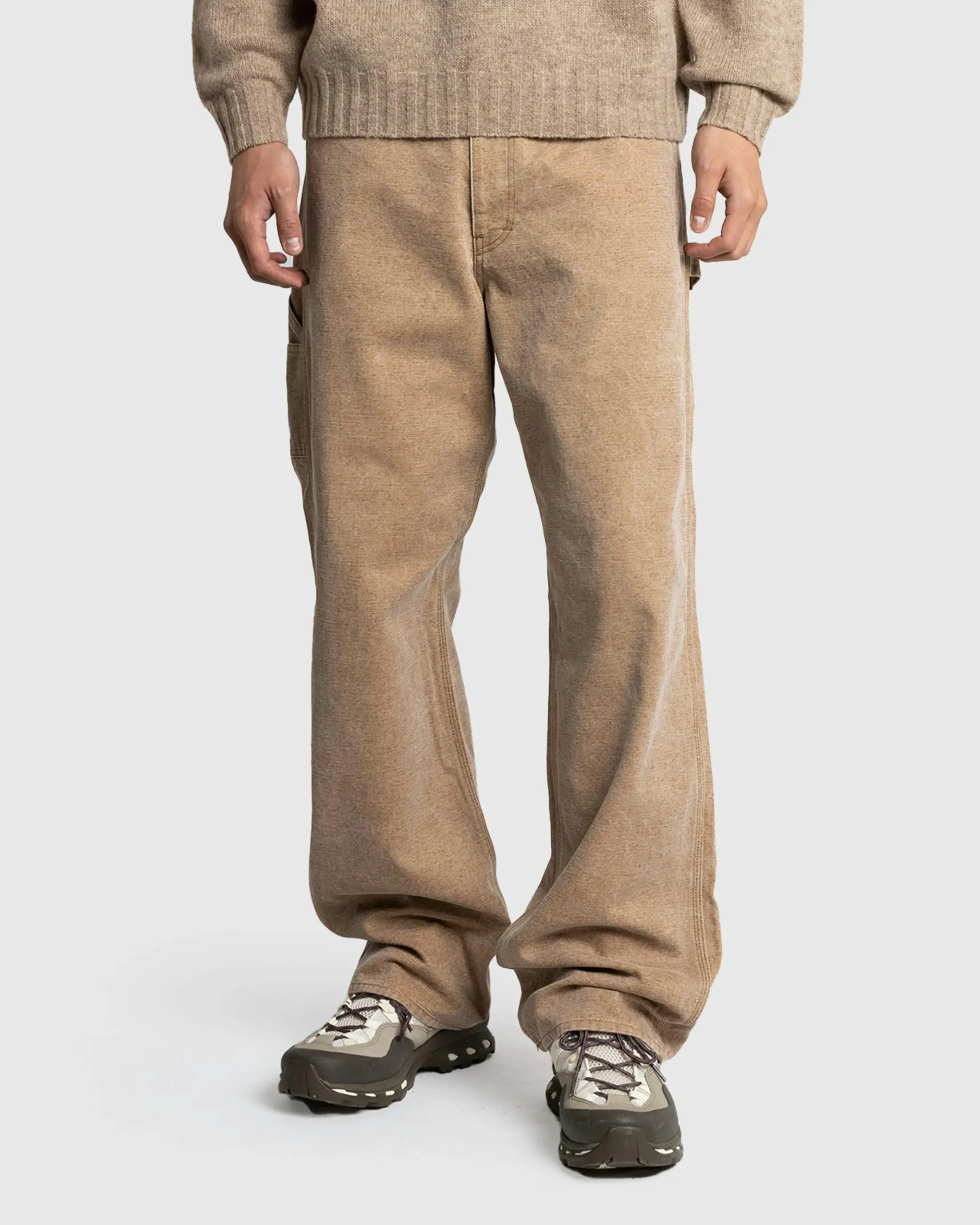 Best Sale Auralee Washed Organic Canvas Pants Light Brown lightbrown