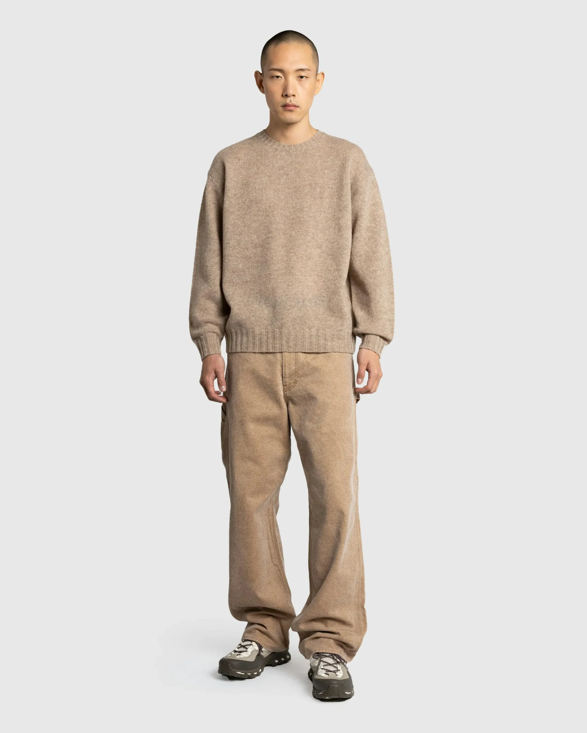 Best Sale Auralee Washed Organic Canvas Pants Light Brown lightbrown