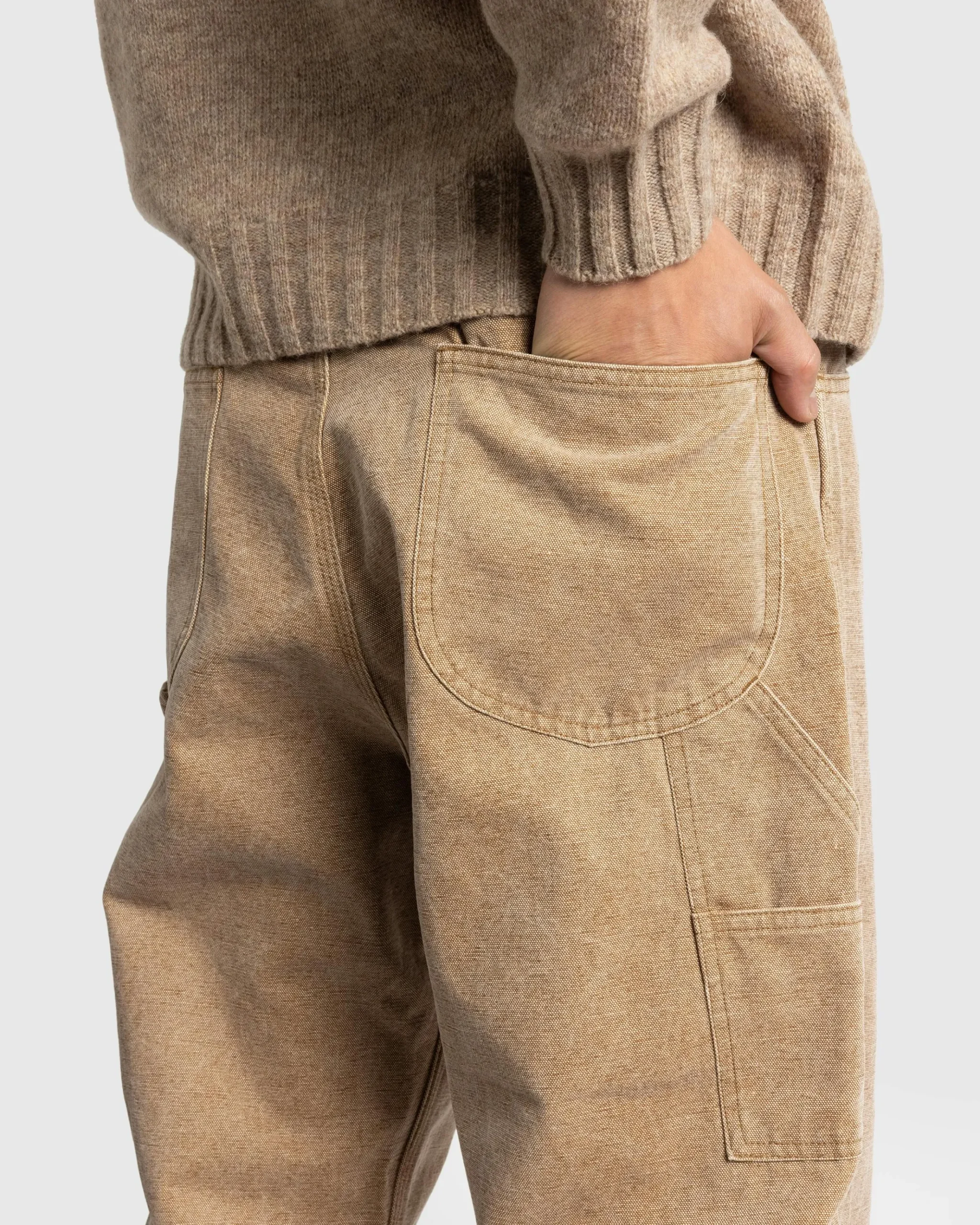 Best Sale Auralee Washed Organic Canvas Pants Light Brown lightbrown