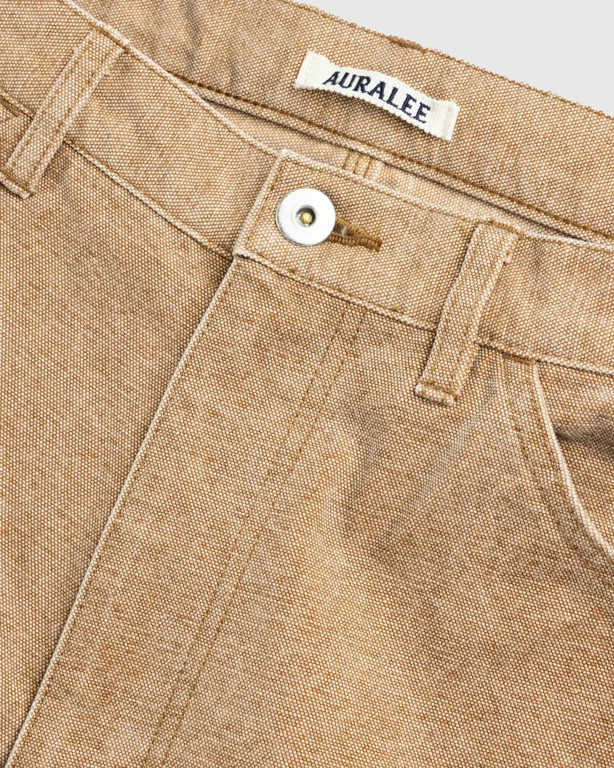 Best Sale Auralee Washed Organic Canvas Pants Light Brown lightbrown