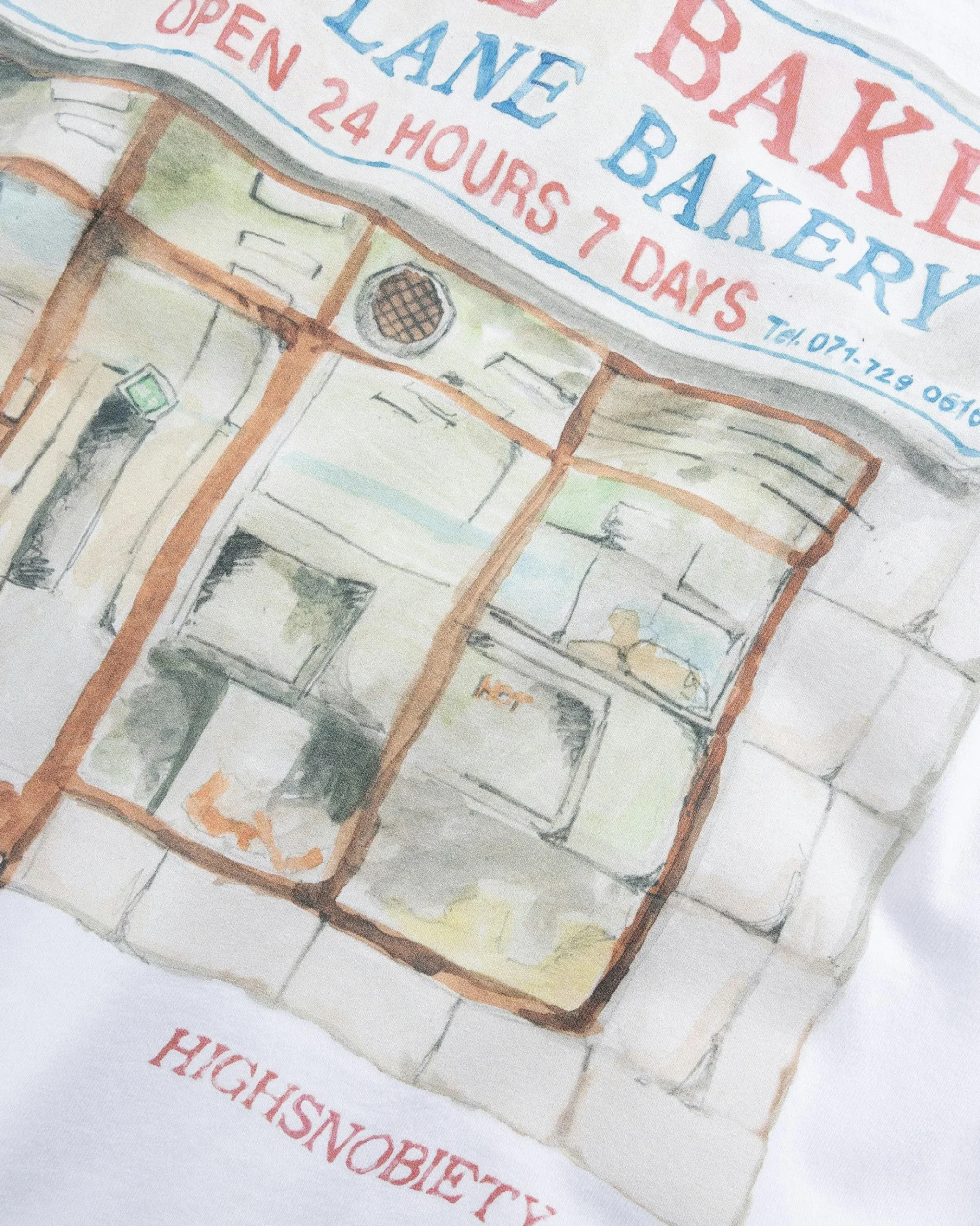 Shop Beigel Bake Watercolor Long-Sleeve Tee white