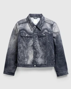 Cheap CAMPERLAB Wavy Denim Jacket Black/Gray multi-assorted