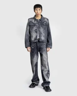 Cheap CAMPERLAB Wavy Denim Jacket Black/Gray multi-assorted