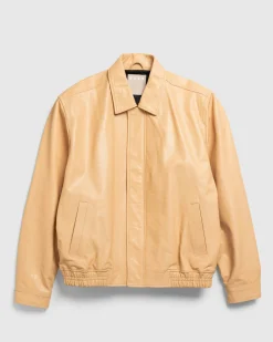 Discount Highsnobiety HS05 Waxed Leather Bomber Sand beige